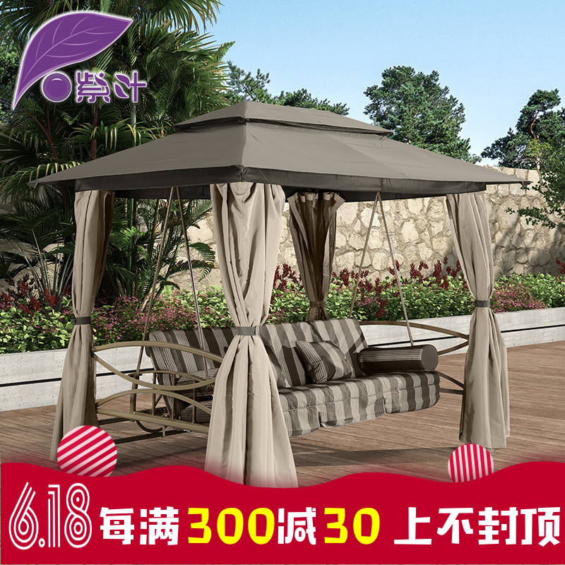 Purple leaf Swing bed outdoor Lifts adult Rocking chair Iron art courtyard outdoors indoor leisure time Hammockin the Residential furniture , Outdoor/Patio furniture , Outdoor Swing category - from Buy2taobao.com to provide professional Taobao agent buy service