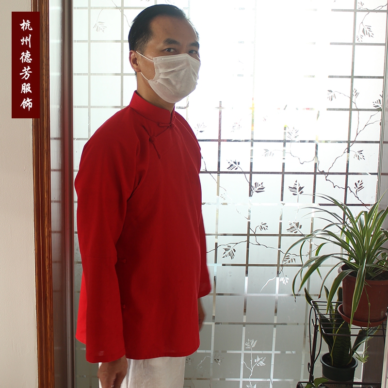 Hangzhou men's wear Dajin jacket Stand collar Hand Pankou Cotton and hemp gules Long sleeve summer new pattern Tang costume Retroin the Men's clothing, National costume category - from Buy2taobao.com to provide professional Taobao agent buy service