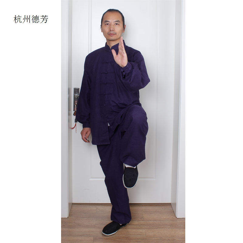 杭州德芳蓝色棉麻长袖太极服武术拳服套装春秋季男女款中老年健身在类目 运动/瑜伽/健身/球迷用品, 跆拳道/武术/搏击, 太极, 太极服中 - 来自Buy2taobao.com提供专业的淘宝代购服务