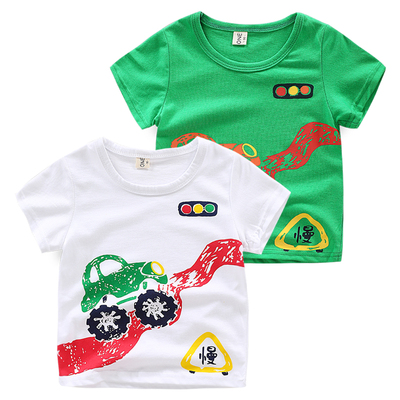 男童卡通红绿灯短袖T恤2018夏装新款儿童装时尚短袖体恤宝宝韩版