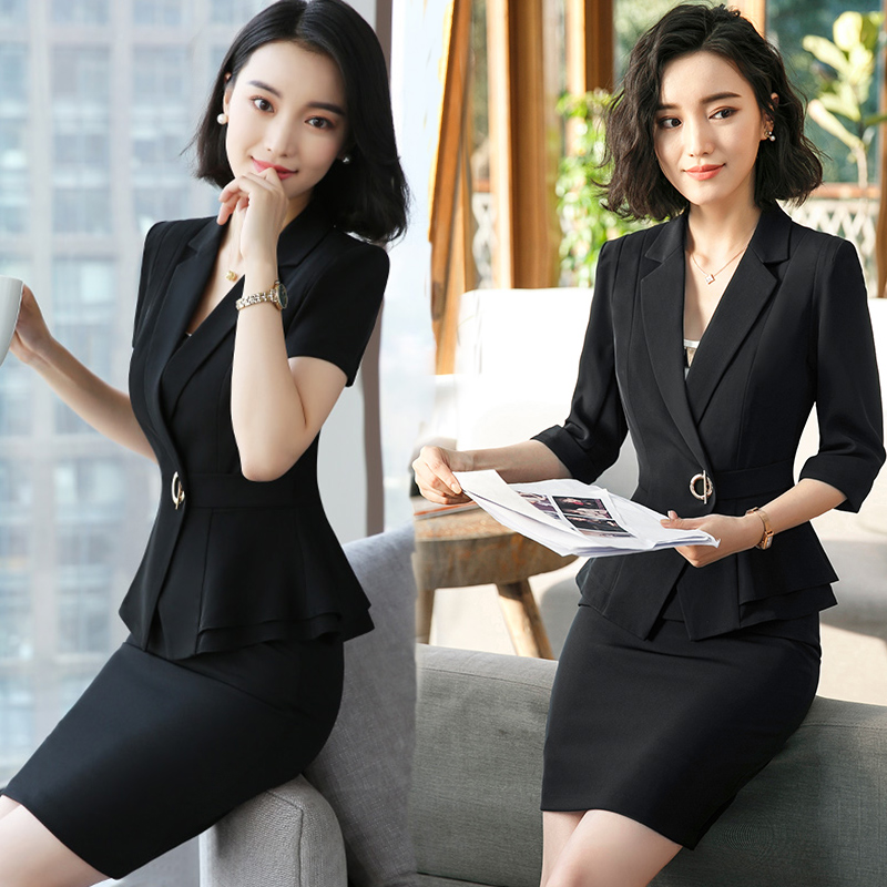 Korean Edition Spring and autumn payment Business Suits 2019 new pattern fashion summer Dress Thin section Small fragrant wind Show thin coverallin the Women's clothing/Boutique , Set/Student uniforms/Work uniforms , Career skirt suits category - from Buy2taobao.com to provide professional Taobao agent buy service