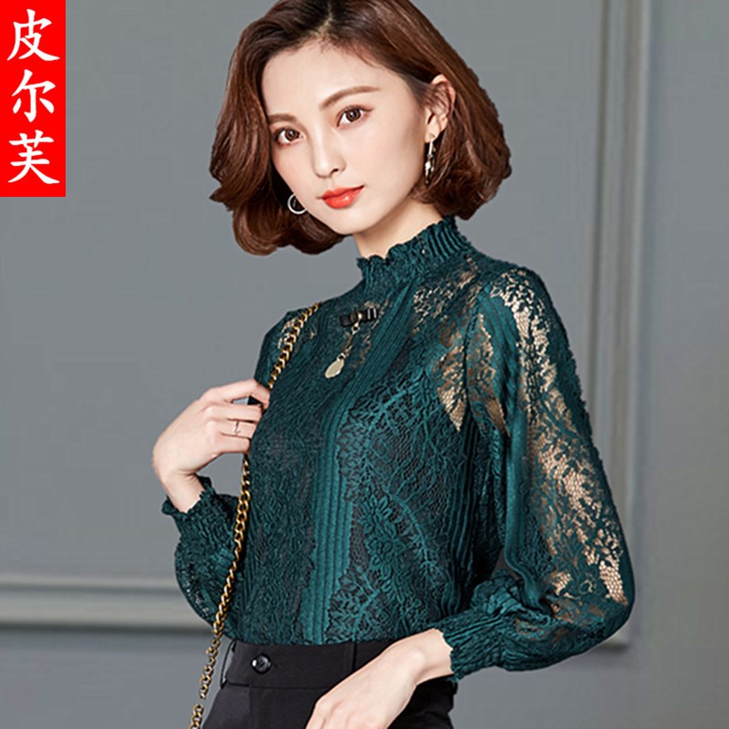 镂空时尚蕾丝衫短款修身显瘦打底衫春秋季2018新立领大码小衫女装|ruв категории Женская одежда, кружева свитер/шифон рубашка - от Buy2taobao.com для оказания профессиональной услуги покупки агента Taobao