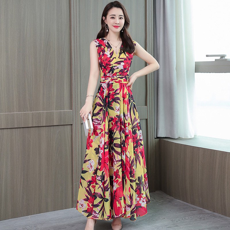 Only product Maxi dress 2019 new pattern summer Short sleeved Chiffon Dress Women's wear Noble temperament Ultra cents have more cash than can be accounted forin the Women's clothing/Boutique , Large size women category - from Buy2taobao.com to provide professional Taobao agent buy service