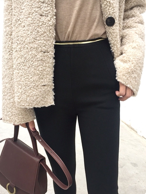 GK81107 金色腰加厚加绒冬季百搭显瘦外穿保暖打底裤休闲裤女