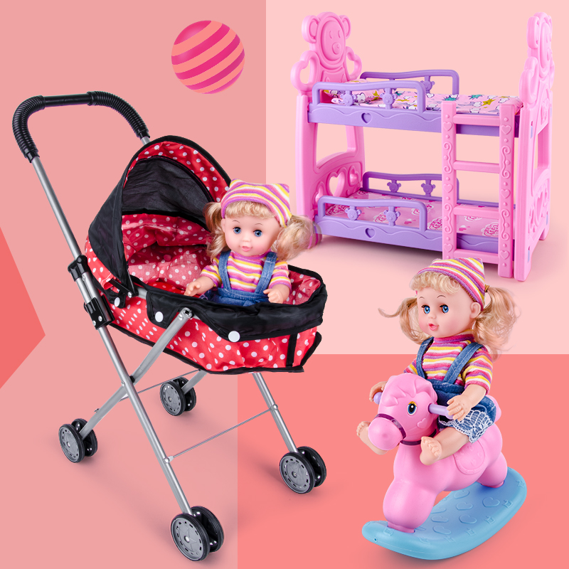 会说话的娃娃芭比女孩套装儿童推车玩具房子宝宝过家家双层床摇床|msdalam kategori Toy/bayi/teka-teki/blok bangunan/model, bayi/Fitting - dari Buy2taobao.com untuk memberikan perkhidmatan ejen Taobao profesional membeli
