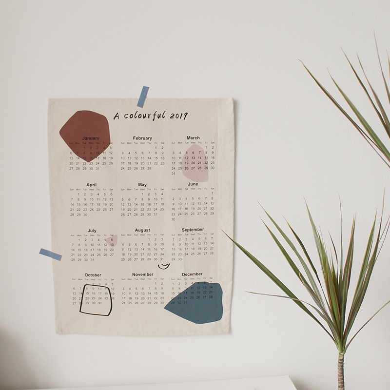Northern Europe 2019 calendar wall calendar Cloth decorate ins Simplicity metope calendar Valance originality gift Moonlightin the Home accessories , Creative Jewelry , Witch Fabric category - from Buy2taobao.com to provide professional Taobao agent buy service
