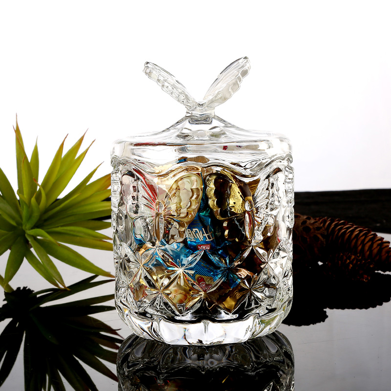 European style transparent Glass candy jar originality butterfly With cover Transparent storage tank Coffee pot Sugar Bowl Glass Canisterin the Tableware , Coffee , Sugar bowl category - from Buy2taobao.com to provide professional Taobao agent buy service