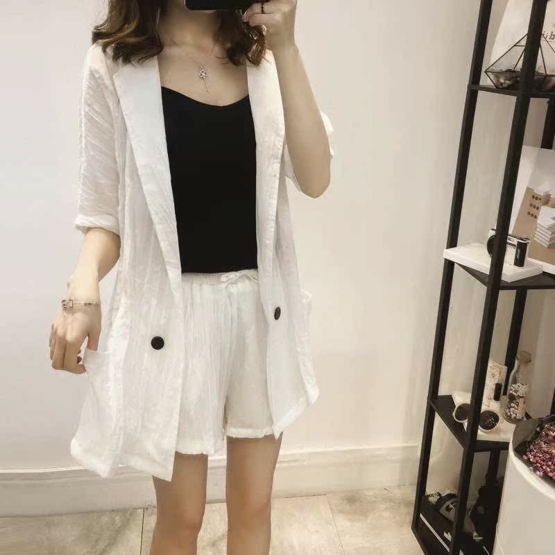 Big size dress 2019 Summer new fat mm Show thin suit coat Paige Wide leg pants shorts Two suitin the Women's clothing/Boutique , Large size women category - from Buy2taobao.com to provide professional Taobao agent buy service