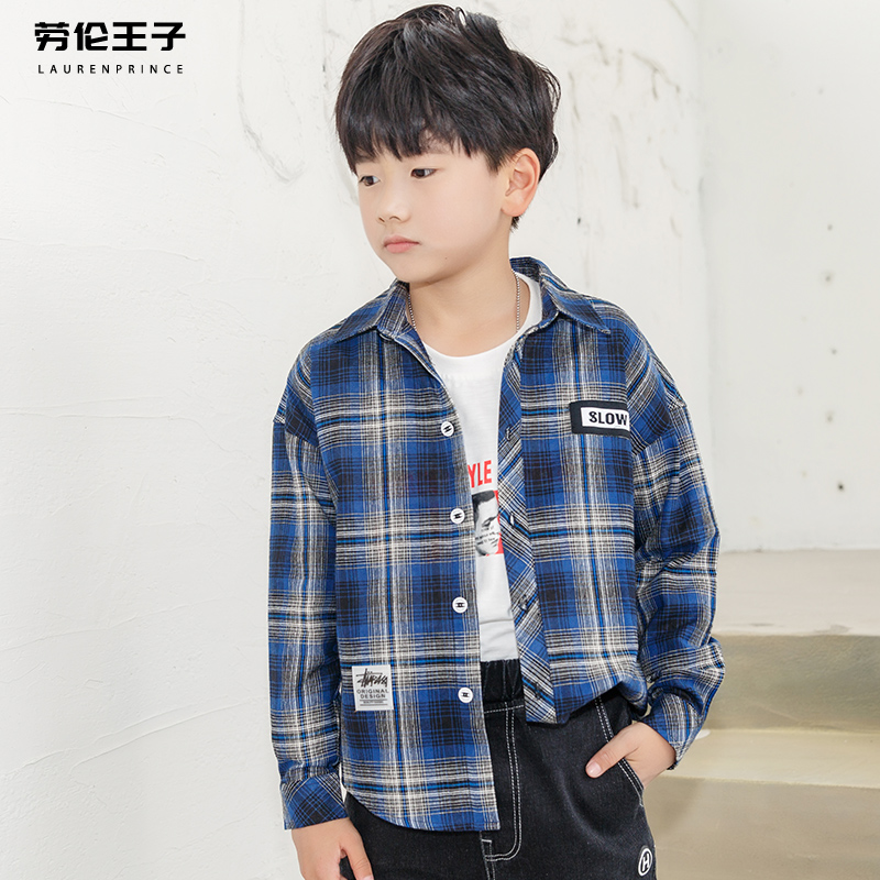 男童格子衬衫潮春秋儿童长袖衬衣纯棉151617岁中大童休闲翻领开衫|ruв категории Детская одежда, рубашка - от Buy2taobao.com для оказания профессиональной услуги покупки агента Taobao