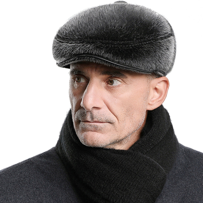 冬季中老年人保暖护耳老人前进鸭舌老头帽子60-70-80岁爷爷爸爸男
