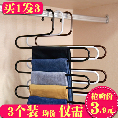 多功能魔术裤夹子s型多层裤架裤子衣架家用衣柜收纳神器裤挂架子