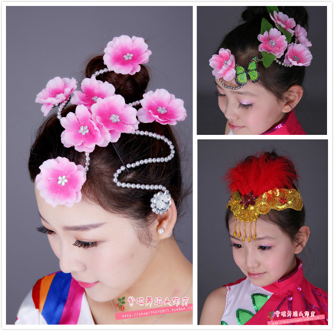 stage perform Headdress modern Younger Dance square dance Folk dance show Flower Sequins Peach blossom Pinkin the Sports/Yoga/Fitness/Fans supplies , Dance/Aerobics/Gymnastics , More kinds of dance , More Dance Accessories category - from Buy2taobao.com to provide professional Taobao agent buy service
