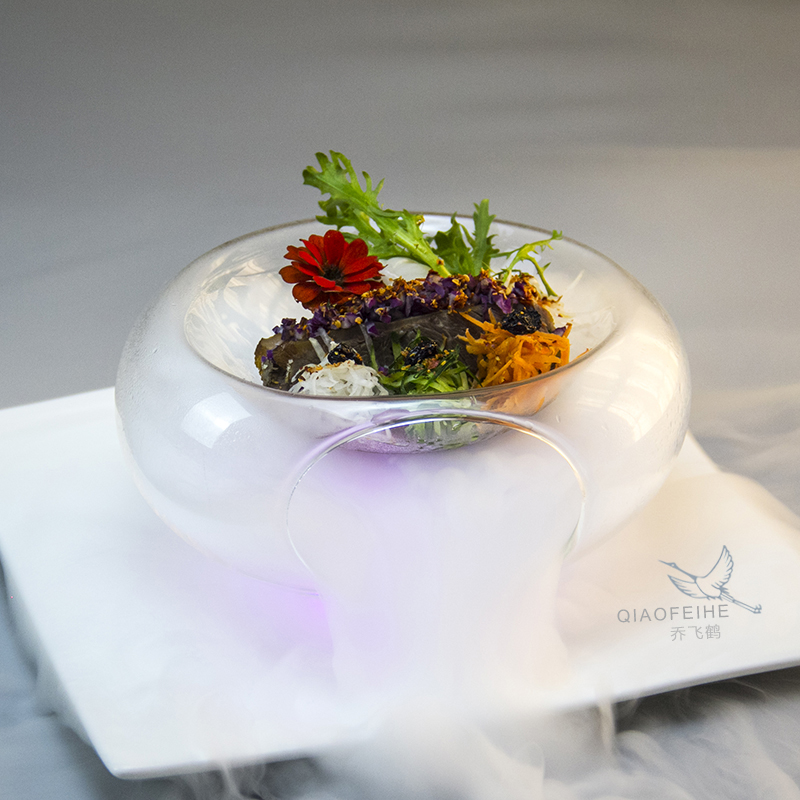transparent High temperature resistance Glass side Opening Dry ice artistic conception originality tableware Molecular food Specialty of the house Salad bowlin the Tableware , Tableware , Bowl category - from Buy2taobao.com to provide professional Taobao agent buy service