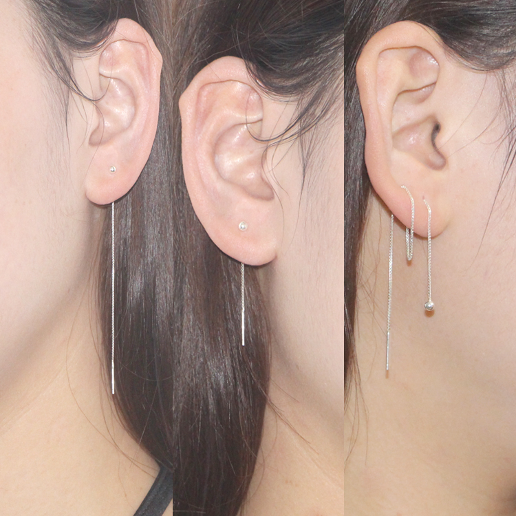Tingxiangkai S925 Sterling Silver Ear Studs peas Ear line tassels Super long temperament personality Versatile Earringsin the Accessories/Fashion Jewelry, Earring , Ear wire category - from Buy2taobao.com to provide professional Taobao agent buy service