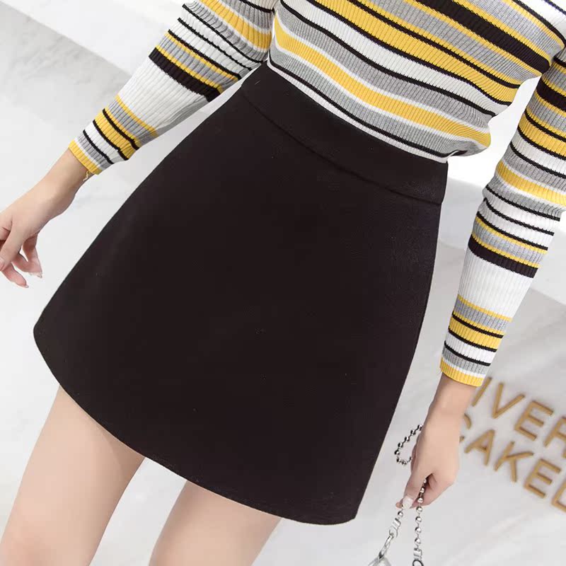 Woolen skirts Autumn and winter 2018 new pattern Korean Edition Versatile A word skirt Paige Large wrapped skirt Self cultivation Short skirtin the Women's clothing/Boutique , Skirts  category - from Buy2taobao.com to provide professional Taobao agent buy service