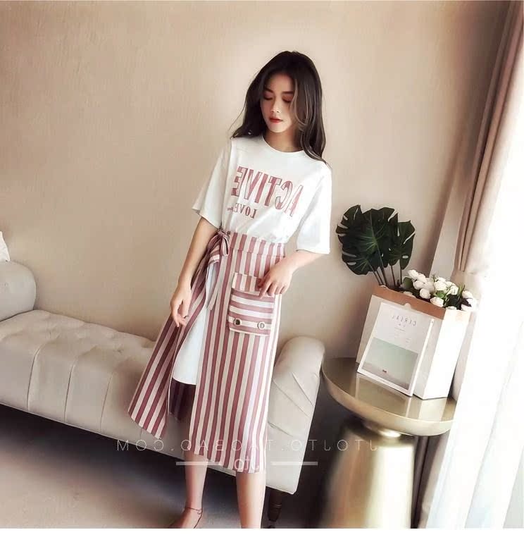 2019夏装新款冷淡风连衣裙女学生收腰网红两件套ins超火套装裙子|msdalam kategori Butik wanita / wanita, wanita saiz besar - dari Buy2taobao.com untuk memberikan perkhidmatan ejen Taobao profesional membeli