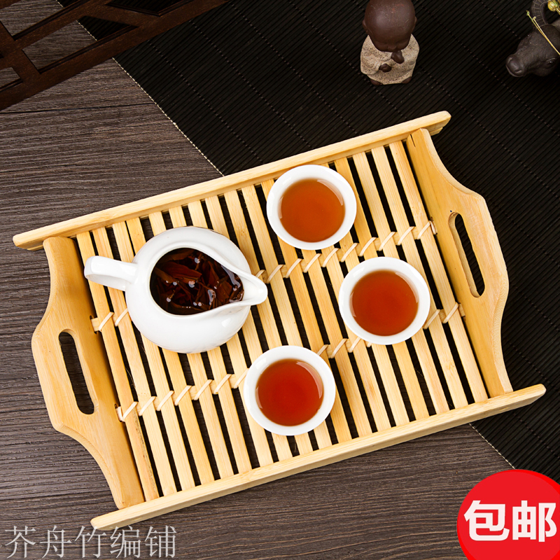 长方形托盘功夫茶台竹编日式仿古面包木碟子厨房馒头筐具餐馆包邮|ruв категории посуда, чайный сервиз, чайный поднос - от Buy2taobao.com для оказания профессиональной услуги покупки агента Taobao