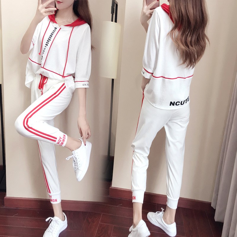 春夏季宽松学生休闲运动服套装女夏装2019新款闺蜜装网红两件套女在类目 女装/女士精品, 套装/学生校服/工作制服, 休闲运动套装中 - 来自Buy2taobao.com提供专业的淘宝代购服务