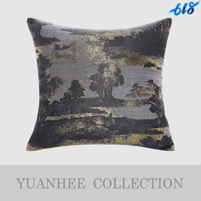 Yuan City one product modern New Chinese style Open Houses Pillows sofa Cushion Black and gray golden natural Tree pattern By packagein the Home Fabric , Pillow/Pillow category - from Buy2taobao.com to provide professional Taobao agent buy service