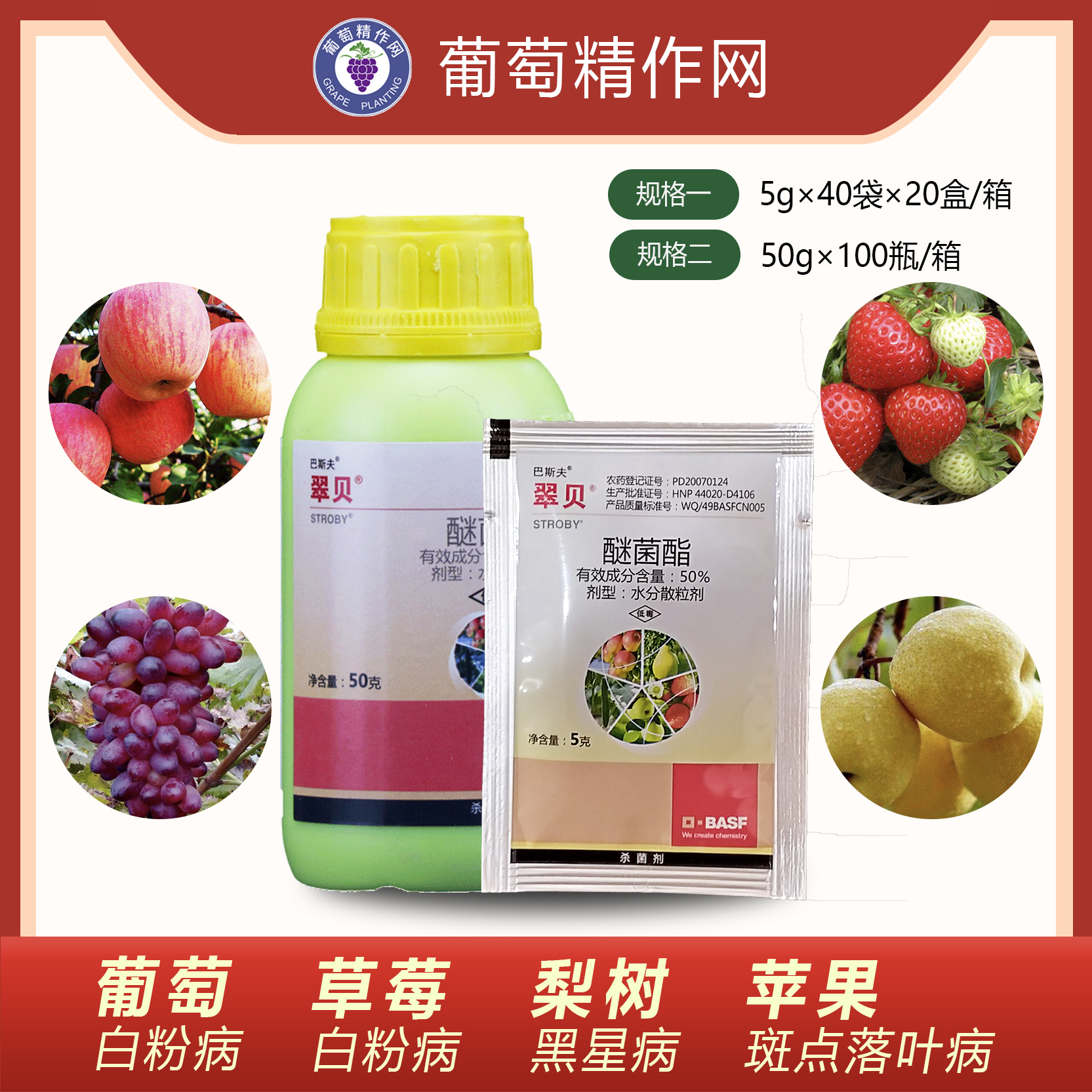 巴斯夫翠贝醚菌酯草莓葡萄梨白粉病叶斑黑斑病植物花卉农药杀菌剂在类目 农用物资, 农药, 杀菌剂中 - 来自Buy2taobao.com提供专业的淘宝代购服务