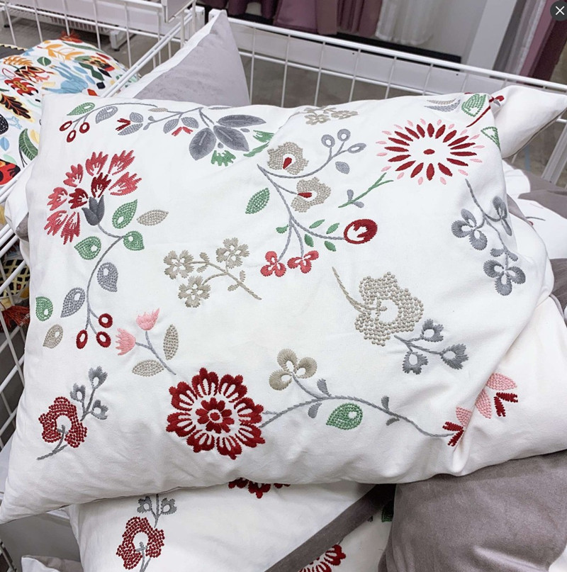 IKEA宜家國內代購海倫菲靠墊鴨絨抱枕羽絨沙發墊花朵刺繡靠枕靠背在類目 居家布藝, 靠墊/抱枕中 - 來自Buy2taobao.com提供專業的淘寶代購服務