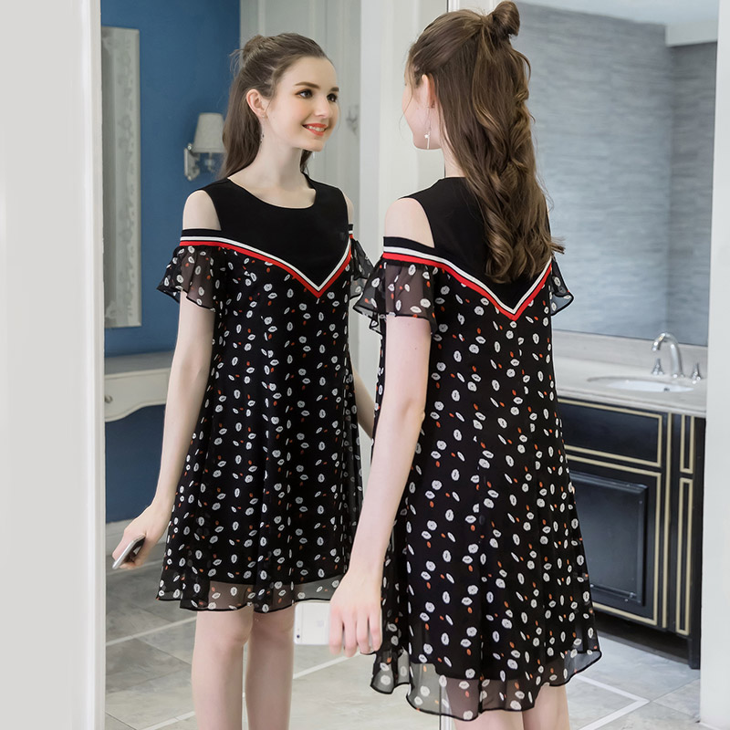 2019 Summer new bf False two Show thin Dress Large Women's wear 200 Pounds of fat mm Age of diarrheain the Women's clothing/Boutique , Large size women category - from Buy2taobao.com to provide professional Taobao agent buy service