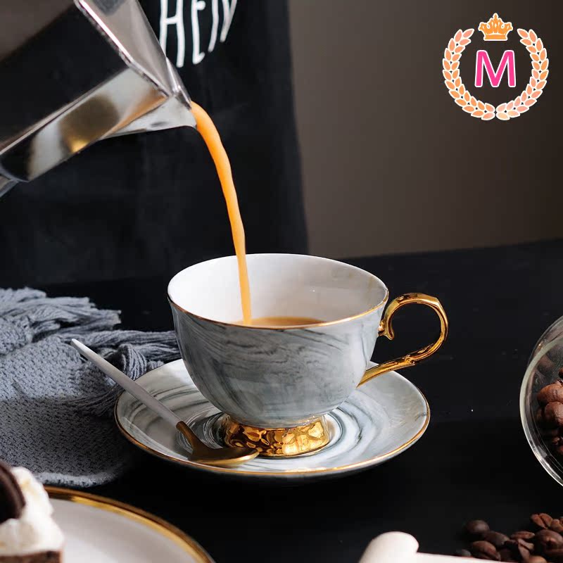 大理石纹陶瓷咖啡杯ins大热北欧简约杯碟套装英式下午茶红茶杯在类目 餐饮具, 咖啡器具, 咖啡杯中 - 来自Buy2taobao.com提供专业的淘宝代购服务