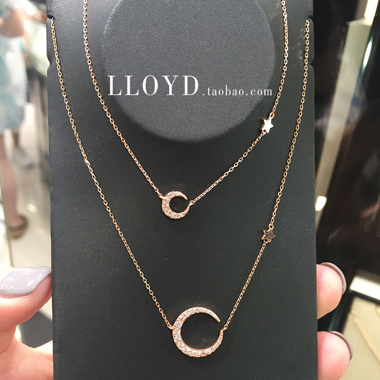 LLOYD韩国专柜代购满钻镶钻镂空月亮五角星锆石锁骨项链14K金在类目 饰品/流行首饰/时尚饰品新, 项链中 - 来自Buy2taobao.com提供专业的淘宝代购服务