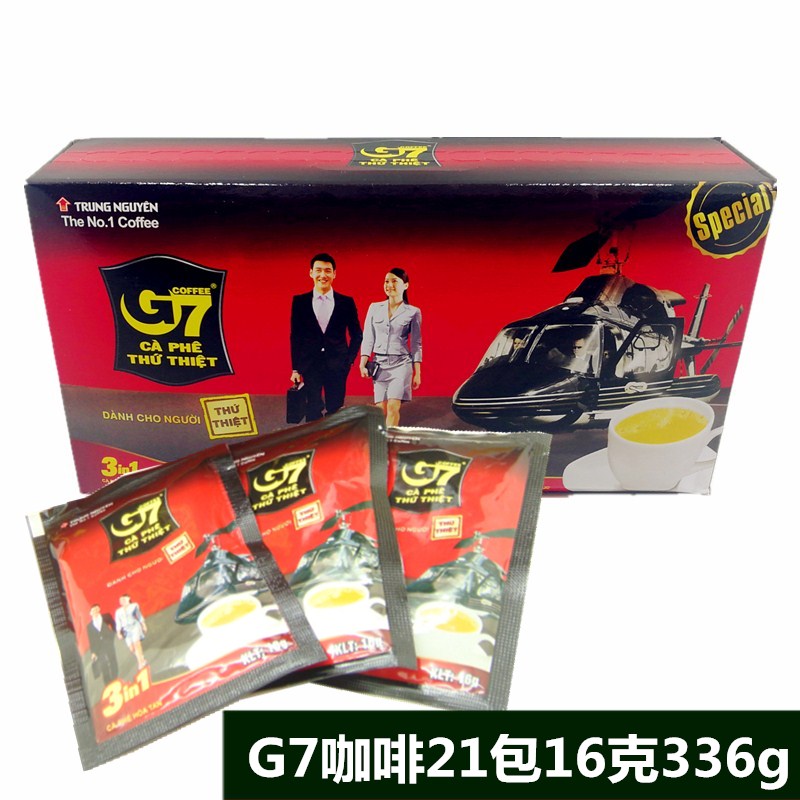 越南进口饮料中原三合一速溶G7咖啡21包16克336g扁盒低糖 咖啡粉在类目 咖啡/麦片/冲饮, 速溶咖啡/咖啡豆/粉, 速溶咖啡中 - 来自Buy2taobao.com提供专业的淘宝代购服务