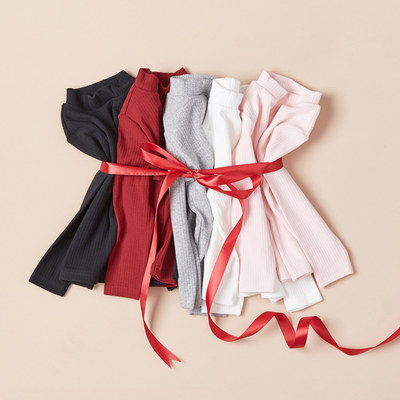 米喜迪mecity童装女童t恤净色高领打底基本款长袖儿童毛衣