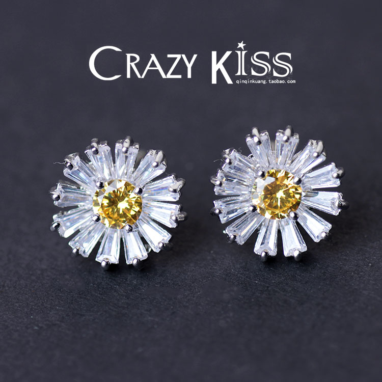 925 Sterling Silver Cold Earrings Chrysanthemum Ear Studs temperament the republic of korea personality originality Versatile Simplicity temperament Trendsetterin the Accessories/Fashion Jewelry, Earring , Earrings category - from Buy2taobao.com to provide professional Taobao agent buy service