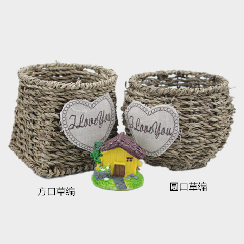 方圆形草编藤编篮子插花摆件挂壁墙壁花盆绿植多肉盆栽创意田园在类目 家居饰品, 花瓶/花器/仿真花/仿真饰品, 花器/花瓶, 花盆中 - 来自Buy2taobao.com提供专业的淘宝代购服务