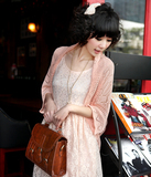 夏季新品2012蝙蝠袖勾花薄防晒衣女针织衫外搭空调衫通勤外搭开衫