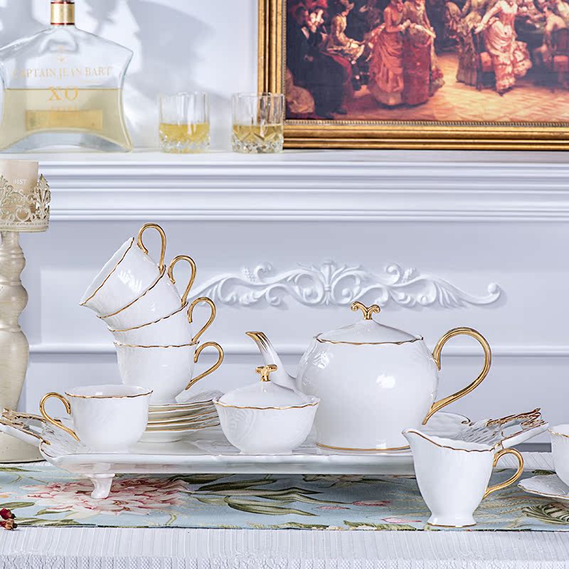English ceramics teacup Afternoon tea set suit Simplicity White high-grade coffee Set out Luxurious Tea cup teapotin the Tableware , Coffee , Supporting apparatus category - from Buy2taobao.com to provide professional Taobao agent buy service