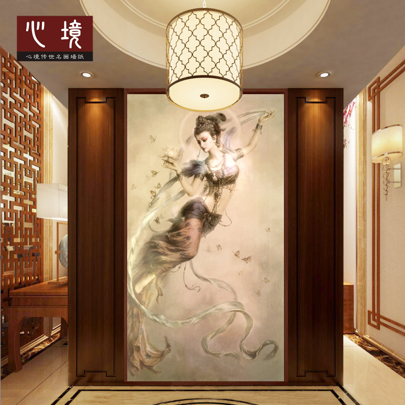 hotel Restaurant Health Center club Flying Murals Butterflies The Tang Dynasty Bodhisattva Jiyue 5D wallpaper Qiangbu Background wallin the Decoration main material , Wallpaper , Custom mural category - from Buy2taobao.com to provide professional Taobao agent buy service