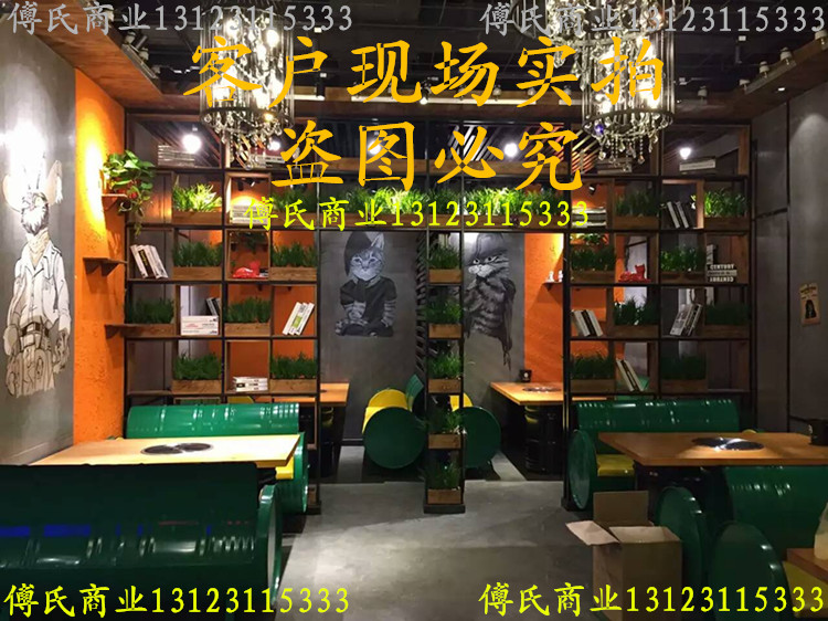 创意油桶铁皮工艺韩式自助烧烤咖啡厅实木火锅桌酒吧馆沙发凳椅子在类目 住宅家具, 桌类, 餐桌中 - 来自Buy2taobao.com提供专业的淘宝代购服务