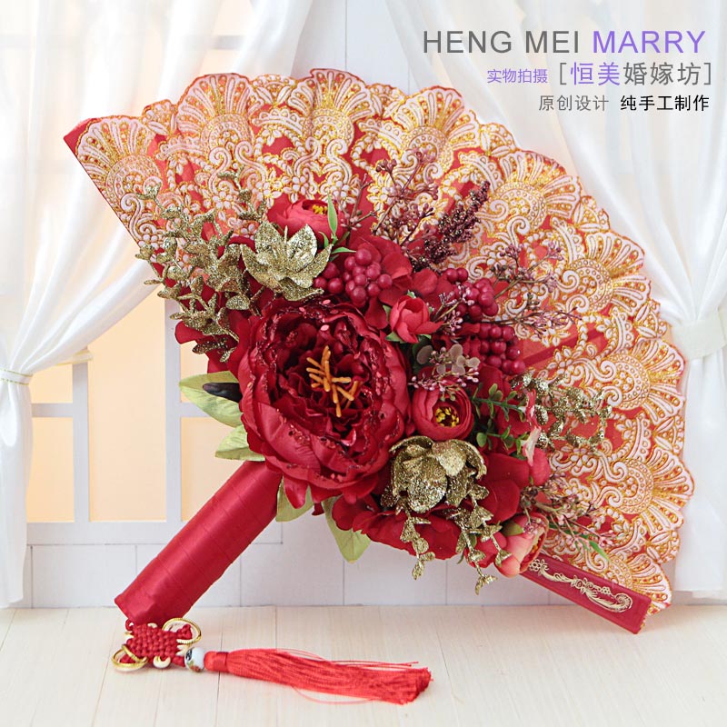 【恒美】2019中式团扇秀禾新娘扇子新款潮褂裙手捧花结婚古色在类目 鲜花速递/花卉仿真/绿植园艺, 婚礼鲜花布置, 新娘手捧花中 - 来自Buy2taobao.com提供专业的淘宝代购服务