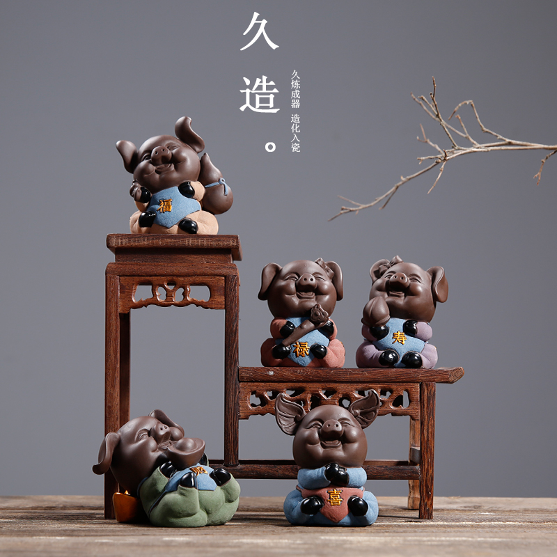 久造 招财茶宠摆件精品 可养紫砂纳福小猪动物茶艺摆件萌萌可爱猪在类目 餐饮具, 茶具, 茶宠摆件中 - 来自Buy2taobao.com提供专业的淘宝代购服务