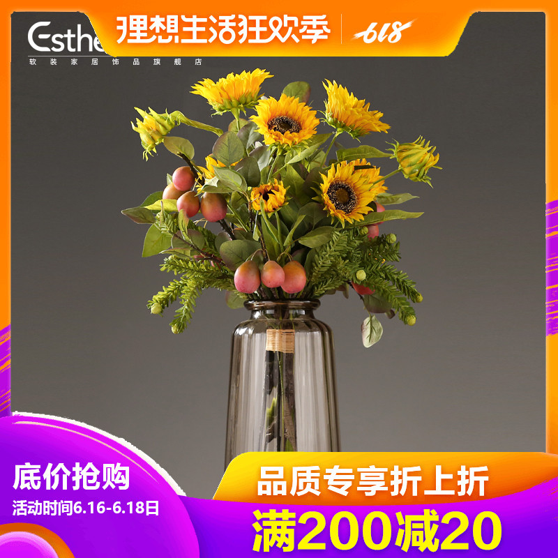 modern American minimalist Glass vase suit Home Furnishing a living room Entrance flower arrangement Floral organ Open House Soft decorationsin the Home accessories , Vase/Flower/Artificial flowers/Imitation jewelry , Artificial flowers/Artificial flower category - from Buy2taobao.com to provide professional Taobao agent buy service