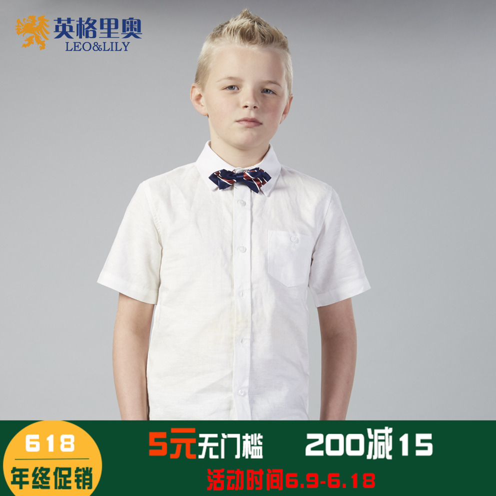 男童短袖白色衬衫大码童装夏季中大儿童纯棉休闲纯白衬衣演出服胖|msdalam kategori Kanak-kanak/Bayi/Keluarga dipasang, shirt - dari Buy2taobao.com untuk memberikan perkhidmatan ejen Taobao profesional membeli