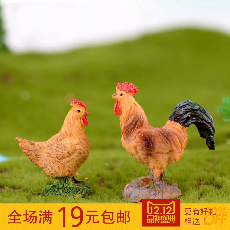 仿真公鸡母鸡苔藓微景观装饰DIY摆件造景卡通鱼缸迷你多肉配饰|msdalam kategori Ciri-ciri kraftangan, kesenian rakyat dan kraf Ciri-ciri, lain - dari Buy2taobao.com untuk memberikan perkhidmatan ejen Taobao profesional membeli