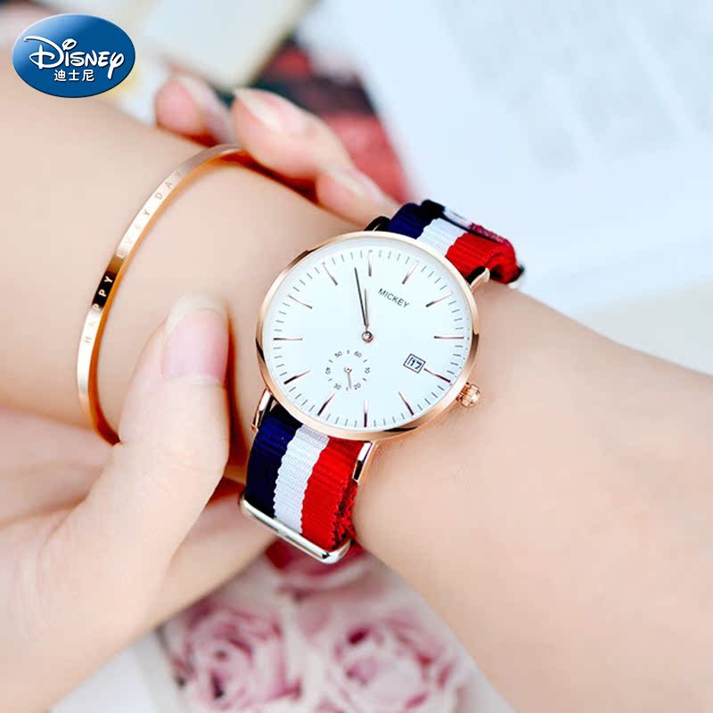 Disney canvas watch Middle school student fashion Trend Korean Edition Simplicity nylon girl Senior high school student girl watchin the Wristwatch , Watch category - from Buy2taobao.com to provide professional Taobao agent buy service