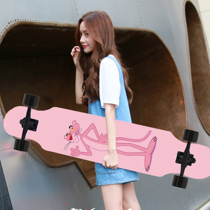 The Pink Panther lovely Long plate The four round Skate beginner girl girl student adult Highway Brush Street the republic of korea Long versionin the Sports/Yoga/Fitness/Fans supplies , Skating/Skateboard/Extreme Sports , Skateboard category - from Buy2taobao.com to provide professional Taobao agent buy service