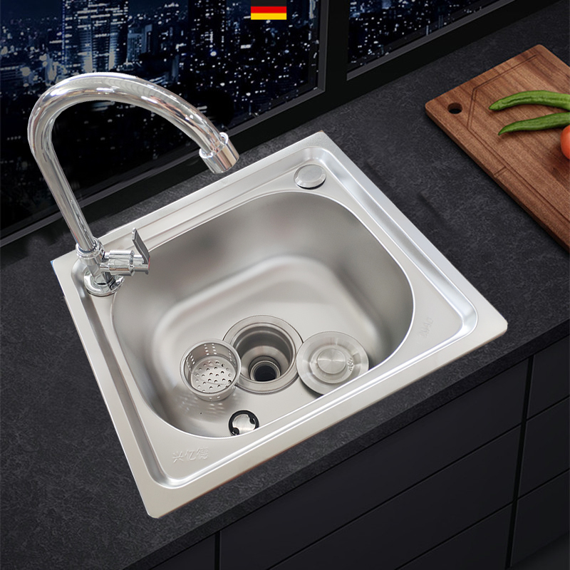 厨房304不锈钢小水槽大单槽  一体成型加厚洗菜盆 拉丝洗碗池套餐|ruв категории награду материалов, кухня, кухонный горшок/раковина, раковина пакет - от Buy2taobao.com для оказания профессиональной услуги покупки агента Taobao