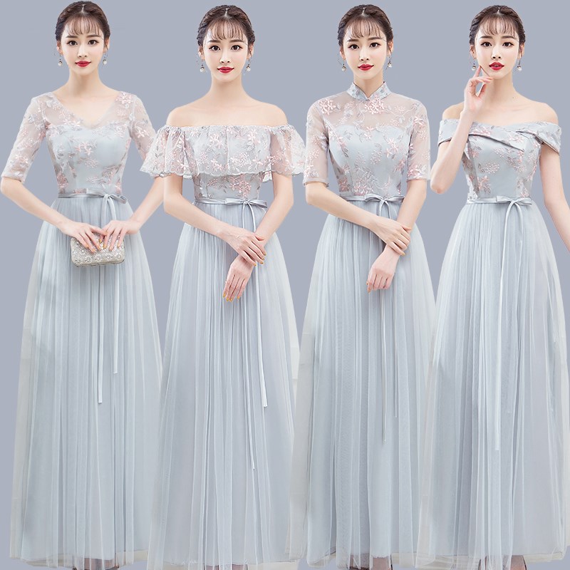 new pattern Korean Edition have more cash than can be accounted for grey Bridesmaid Dresses Retro Evening dress Sister skirt Show thin graduation marryin the Women's clothing/Boutique , Wedding/Cheongsam/Formal dress , Formal dress/Evening category - from Buy2taobao.com to provide professional Taobao agent buy service