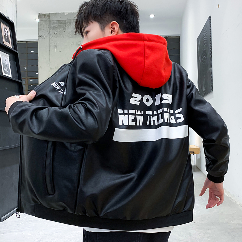 皮衣男士春装2019新款潮流韩版帅气皮夹克男装春秋外套青少年上衣|msdalam kategori Pakaian Lelaki, pakaian kulit - dari Buy2taobao.com untuk memberikan perkhidmatan ejen Taobao profesional membeli