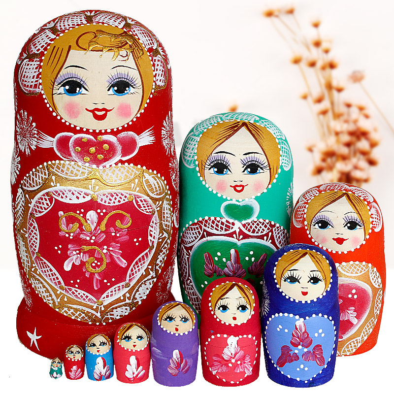 Matryoshka quality goods 10 a doll Pure handwork gift Basswood children Puzzle woodiness Toysin the Arts and crafts , Overseas Crafts , Russian specialties category - from Buy2taobao.com to provide professional Taobao agent buy service