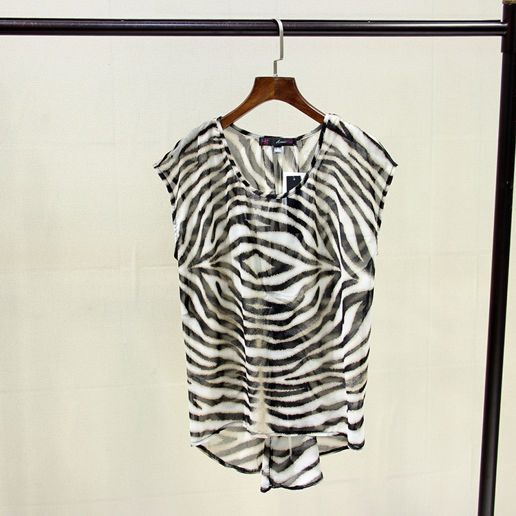 Z57-W101夏女新潮条纹雪纺不对称圆领无袖褶皱上衣套头宽松小衫|msdalam kategori Butik wanita / wanita, baju lace/baju chiffon - dari Buy2taobao.com untuk memberikan perkhidmatan ejen Taobao profesional membeli