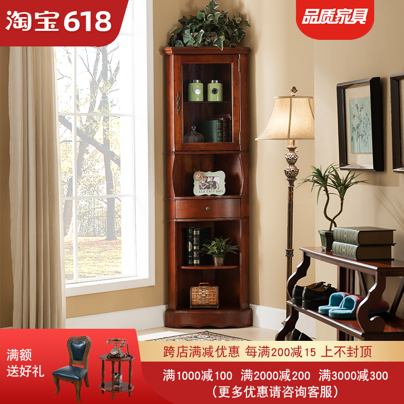 European style Corner cupboard Triangle Corner cabinet Shelf a living room American style solid wood Corner Wine cabinet Side cabinet Corner cabinetin the Residential furniture , Cabinet , Corner cabinet category - from Buy2taobao.com to provide professional Taobao agent buy service