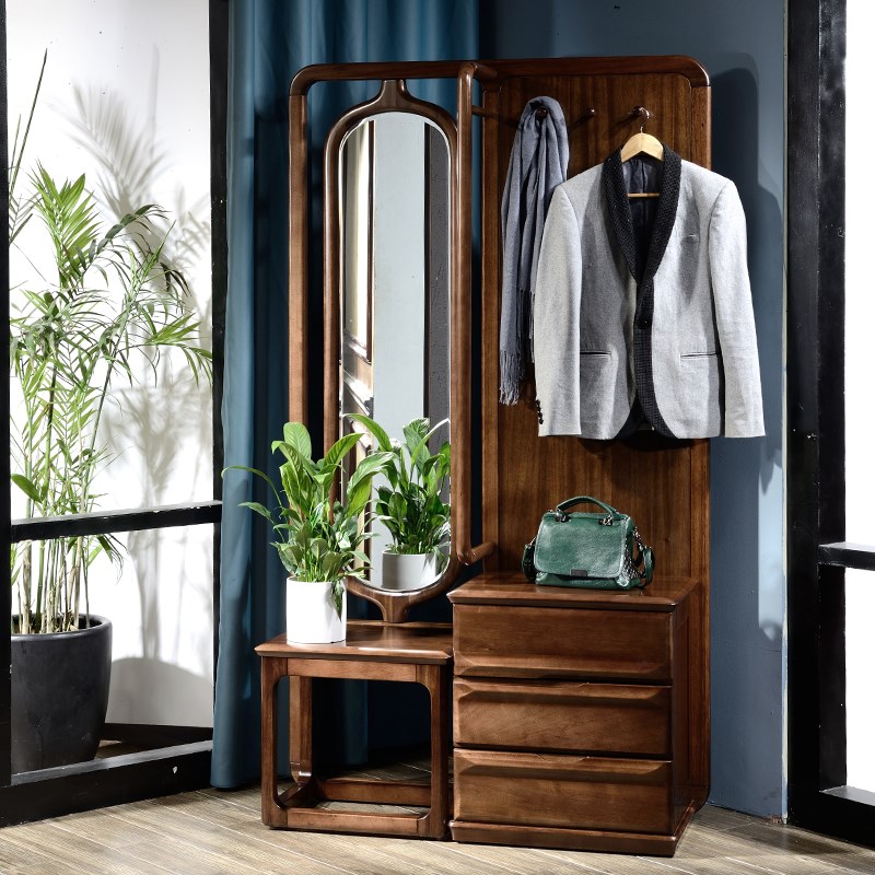 All solid wood Vestibular Ark Black Walnut Locker Lockers a living room Entrance Shoe changing stool Mirror Clothes hangerin the Residential furniture , Cabinet , Foyer/Entrance cabinet category - from Buy2taobao.com to provide professional Taobao agent buy service